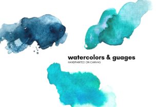 9 Watercolors on Canvas Illustrations for Handmade Craft Projects
