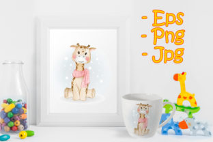 Adorable Cute Kawaii Baby Giraffe Illustrations for Content Publishers