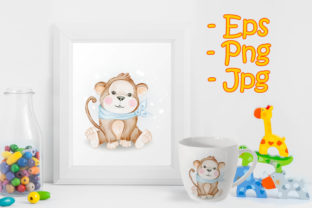 Adorable Cute Kawaii Baby Monkey Illustrations for Blog & Editorial Design