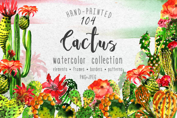 Aquarelle Green Cactus Set: Fresh Illustrations for Lifestyle Blogging and Content Design