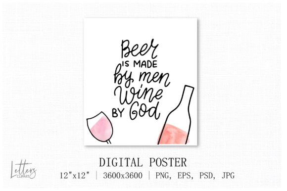 Beer is Made by Men, Wine by God – A Bold Illustration for Craft Beverage Branding