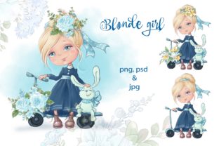 Blonde Girl Illustrations for Crafters & Etsy Sellers
