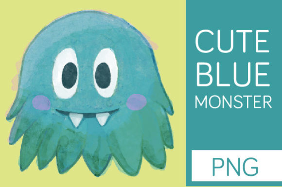 Cute Blue Monster - Halloween Clipart for Crafters & Etsy Sellers