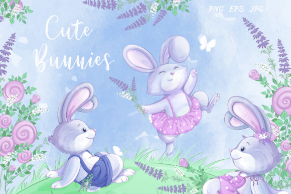 Cute Bunnies and Flowers Illustrations: A Designer’s Review for Local Branding Use