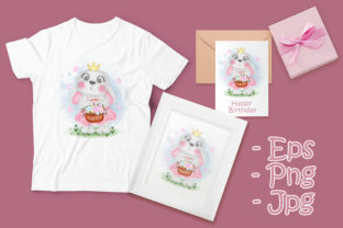 Cute Easter Bunny Holding Flower Basket Illustration for Branding & Marketing