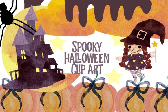 Halloween Vibes: Happy Halloween Digital Clip Art & Illustrations