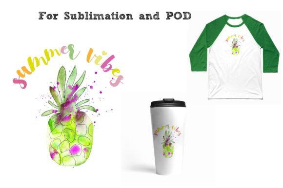 Pineapple Summer Vibe Sublimation Design