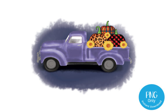 Pumpkin Truck Watercolor Sublimation for Crafts & Handmade Business Creators