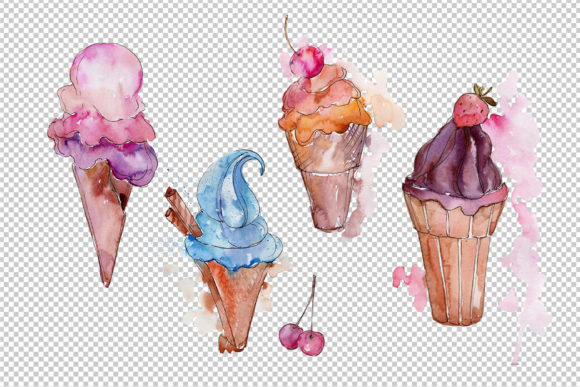 Refreshing Visuals: Tasty Ice Cream in a Waffle Cup Set for Editorial & Web Design