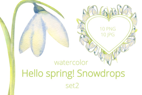 Romantic Spring Frames with Snowdrops Illustrations
