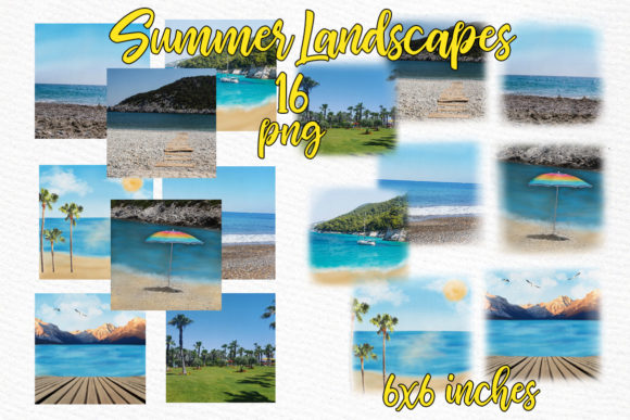 Summer and Beach Landscape Illustrations for Digital Sellers