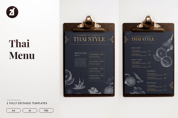 Thai Food Menu Template V.2 – A Brand Designer’s Real-Use Review for Local Business Visuals