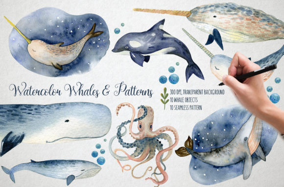 Watercolor Whales Patterns: A Dreamy Design for Crafters & Etsy Sellers